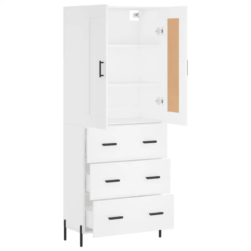 Trendy hoge kast van bewerkt hout met duurzame charme - Dressoirs & buffetkasten