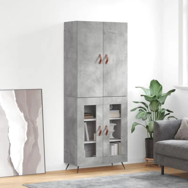 Trendy hoge kast van bewerkt hout met duurzame charme - Dressoirs & buffetkasten