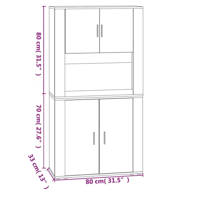 Trendy hoge kast van bewerkt hout met duurzame en stabiele kwaliteit - Dressoirs & buffetkasten