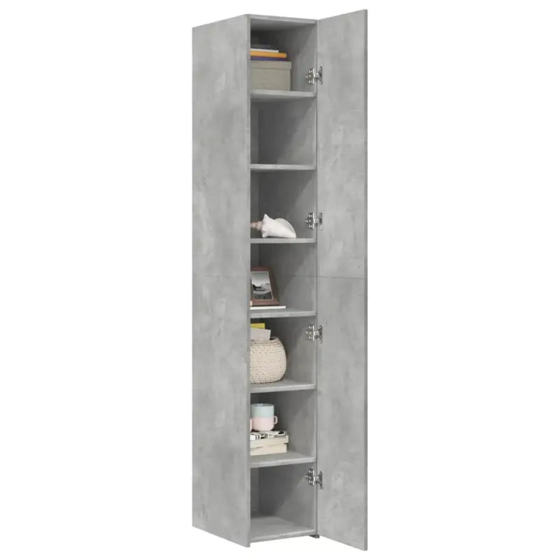 Trendy hoge kast van bewerkt hout met elegante uitstraling - Dressoirs & buffetkasten