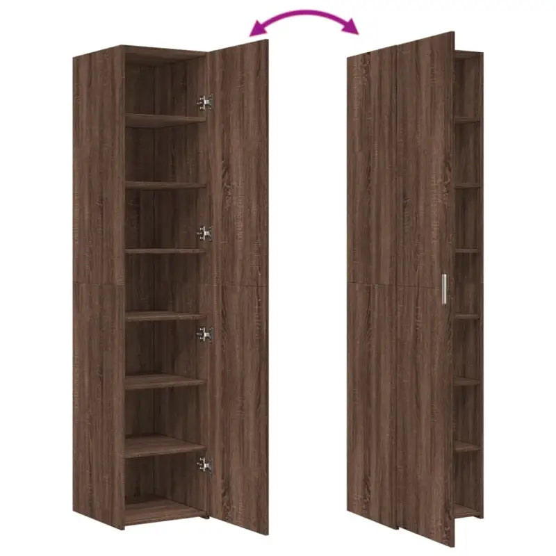 Trendy hoge kast van bewerkt hout met elegante uitstraling - Dressoirs & buffetkasten