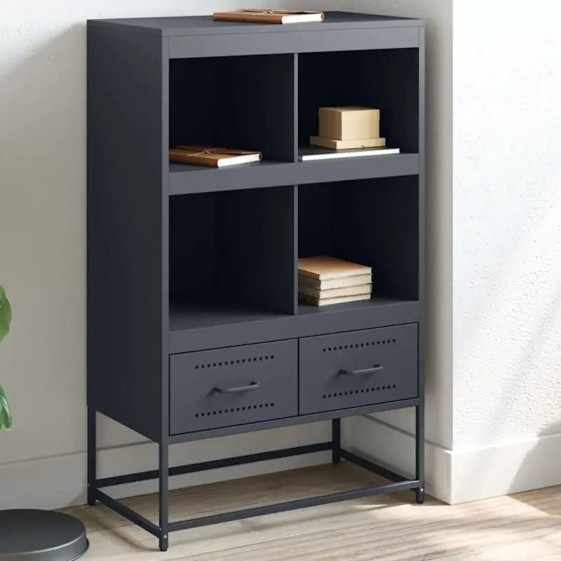 Trendy hoge kast van duurzaam staal voor een elegante interieurstijl - Antraciet / 1 - Dressoirs & buffetkasten