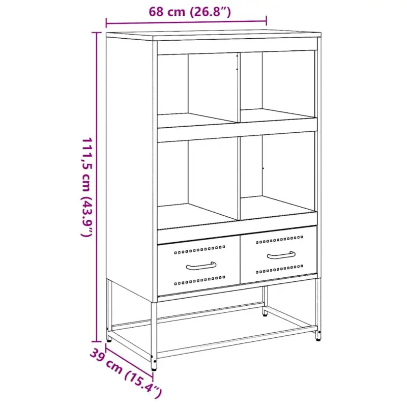 Trendy hoge kast van duurzaam staal voor een elegante interieurstijl - Dressoirs & buffetkasten