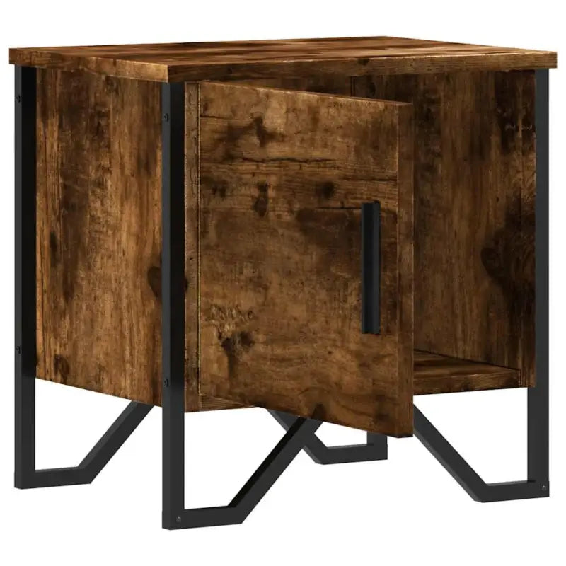 Trendy nachtkastje met metalen poten en bewerkt hout voor je interieur - Nachtkastjes