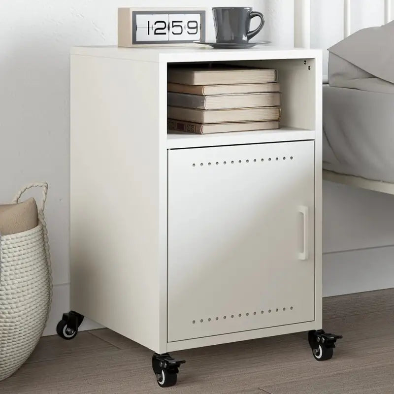 Trendy nachtkastje met stabiel frame van koudgewalst staal - Wit / 1 - Nachtkastjes