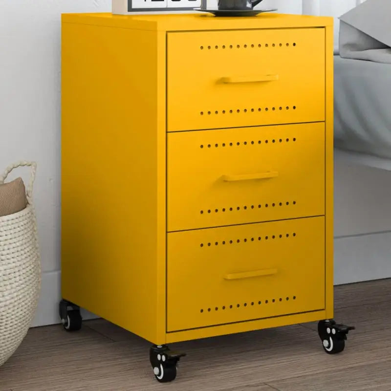 Trendy Nachtkastje met stabiel koudgewalst staal frame - Geel / 1 - Nachtkastjes