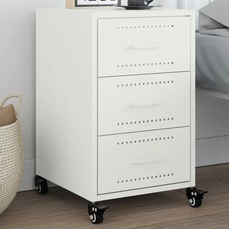 Trendy Nachtkastje met stabiel koudgewalst staal frame - Wit / 1 - Nachtkastjes
