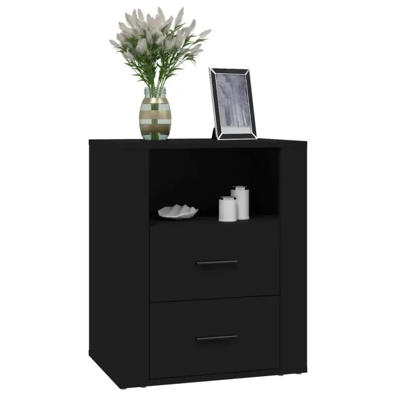 Trendy nachtkastje van bewerkt hout gemakkelijk schoon en stijlvol - Zwart / 1 - Nachtkastjes