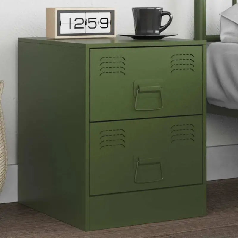 Trendy nachtkastje van duurzaam staal voor woon- en slaapkamer - Groen / 1 - Nachtkastjes