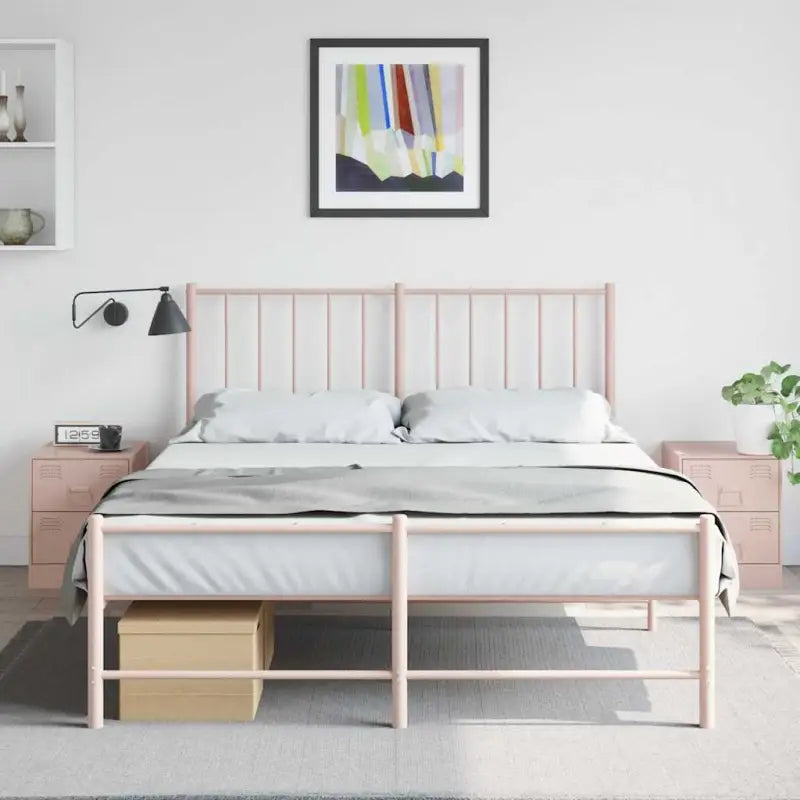 Trendy nachtkastje van duurzaam staal voor woon- en slaapkamer - Roze / 2 - Nachtkastjes
