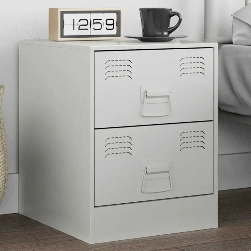Trendy nachtkastje van duurzaam staal voor woon- en slaapkamer - Wit / 1 - Nachtkastjes
