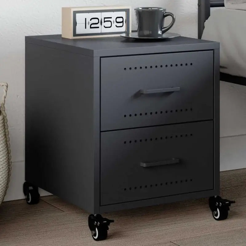 Trendy nachtkastjes met stabiel koudgewalst staal frame - Antraciet / 1 - Nachtkastjes