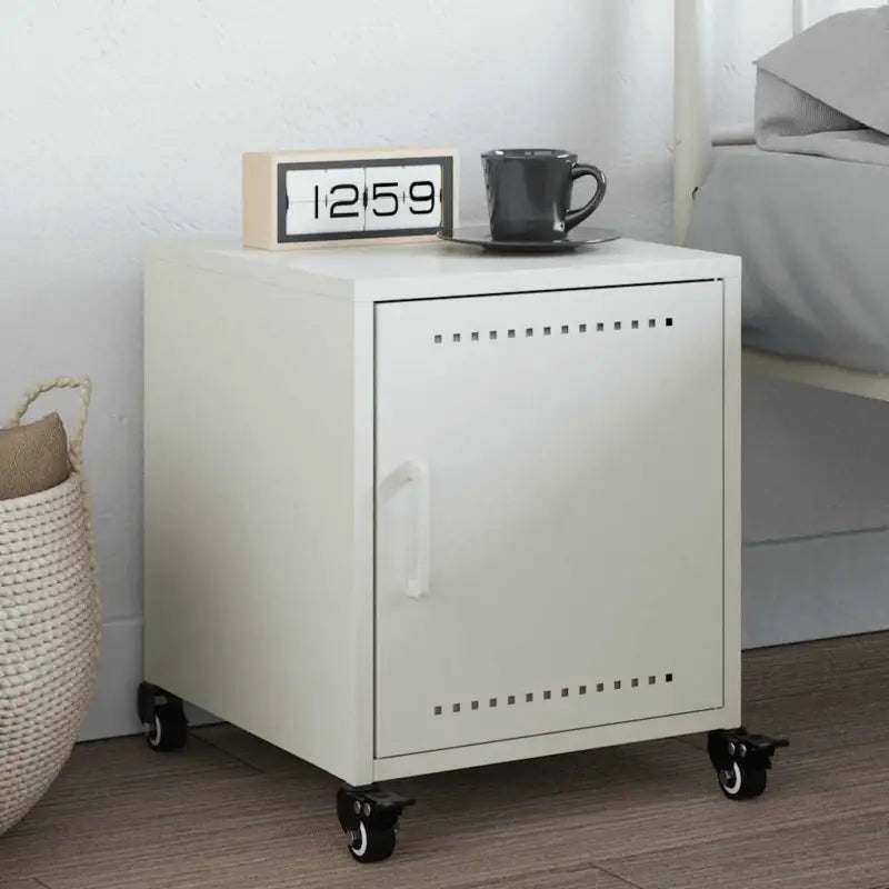 Trendy nachtkastjes met stabiel koudgewalst staal frame - Wit / 1 - Nachtkastjes