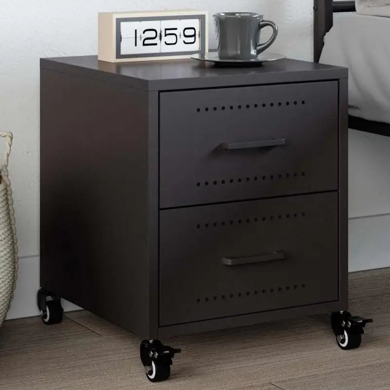 Trendy nachtkastjes met stabiel koudgewalst staal frame - Zwart / 1 - Nachtkastjes