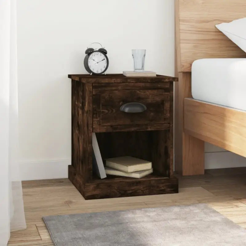 Trendy nachtkastjes van hoogwaardig bewerkt hout voor een stijlvolle woning - Gerookt eiken / 1 - Nachtkastjes