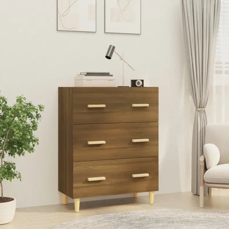 Trendy ontwerp dressoir met bewerkt hout en gemakkelijk schoon te maken - bruin eikenkleur / 1 - Dressoirs &