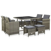Trendy Rattan Tuinset met Glazen Tafelblad en Inclusief Kussens - Tuinsets