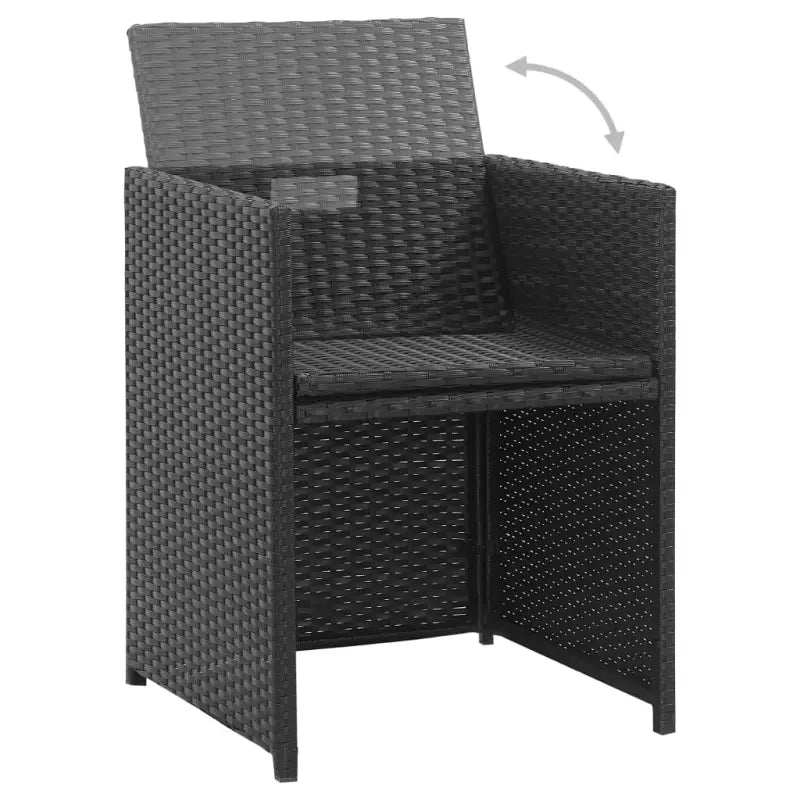Trendy Rattan Tuinset met Stalen Frame en Makkelijk Schoon - Zwart - Tuinsets