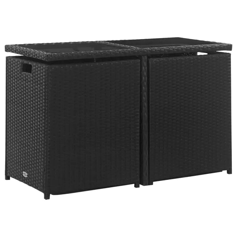 Trendy Rattan Tuinset met Stalen Frame en Makkelijk Schoon - Zwart - Tuinsets