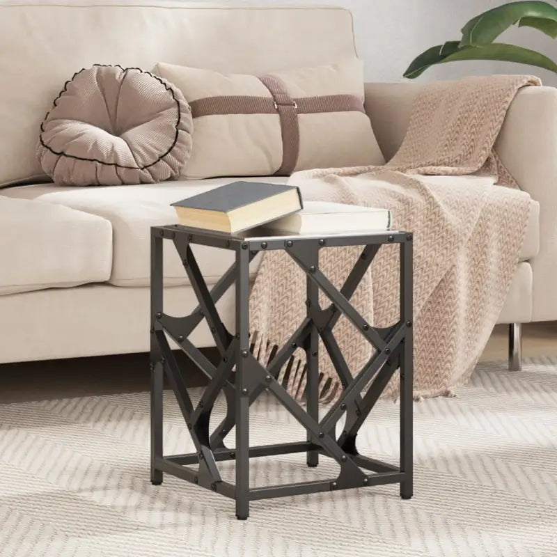 Trendy salontafel met glazen blad en elegante uitstraling - Zwart glas / 30 x 30 x 41 cm / 1 - Salontafels