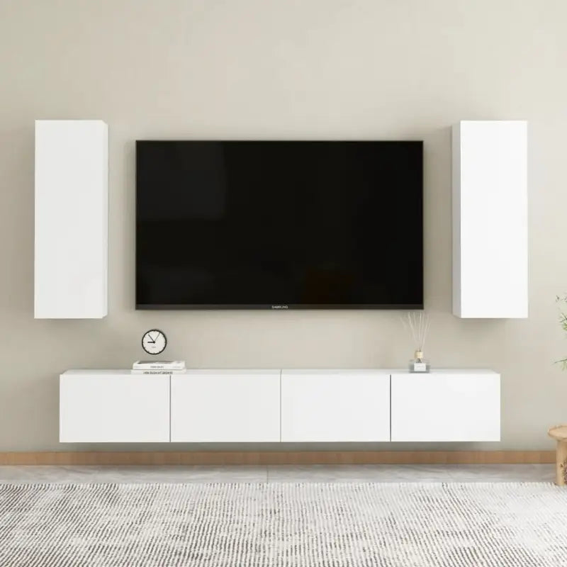 Trendy Televisiekast met muurbevestiging voor een tijdloze uitstraling - Wit / 1 / 160 cm - Tv-meubels
