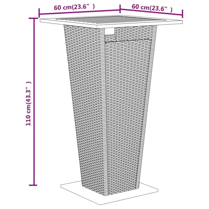 Trendy tuinbarset van massief acaciahout en poly rattan met aangename uitstraling - Grijs - Tuinsets
