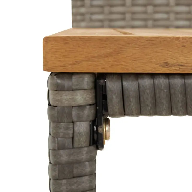 Trendy tuinbarset van massief acaciahout en poly rattan met aangename uitstraling - Grijs - Tuinsets