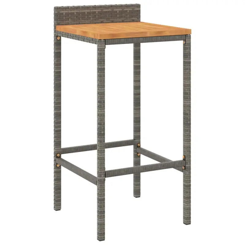 Trendy tuinbarset van massief acaciahout en poly rattan met aangename uitstraling - Grijs - Tuinsets