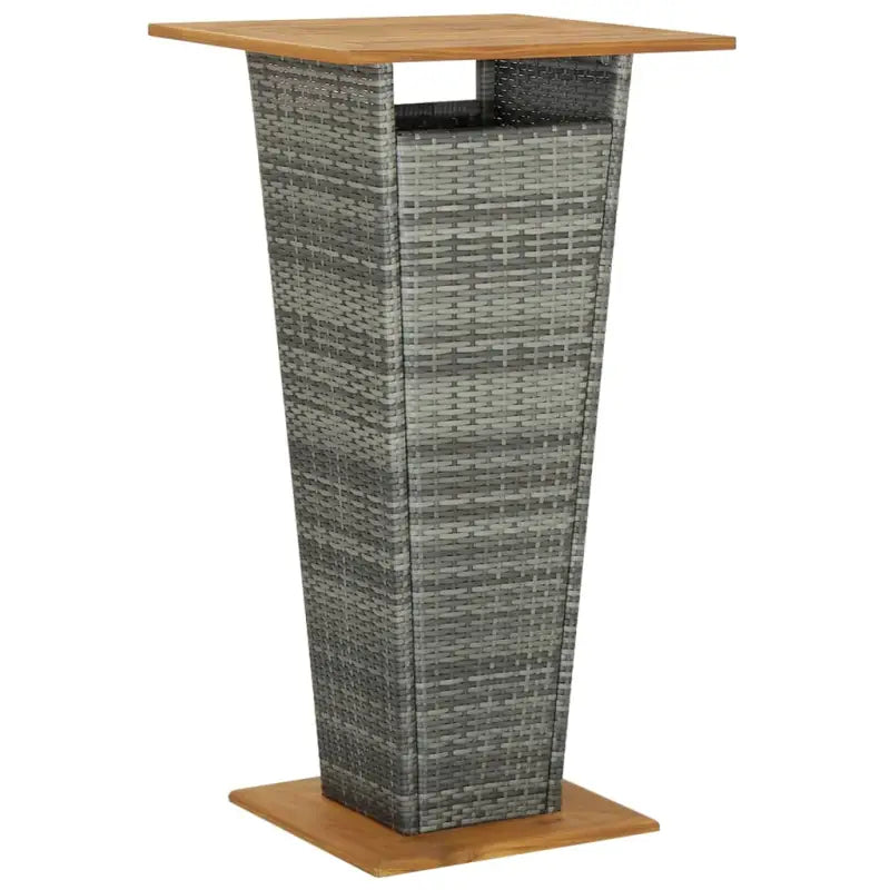 Trendy tuinbarset van massief acaciahout en poly rattan met aangename uitstraling - Grijs - Tuinsets