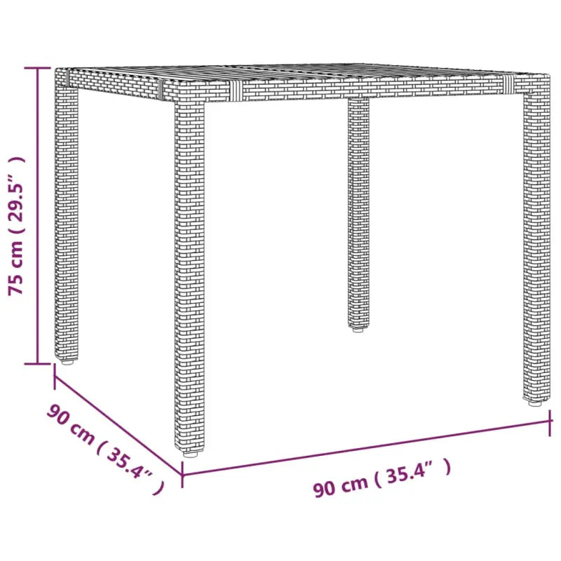 Trendy tuinset met poly rattan en verstelbare tuinstoel van massief acaciahout - Tuinsets