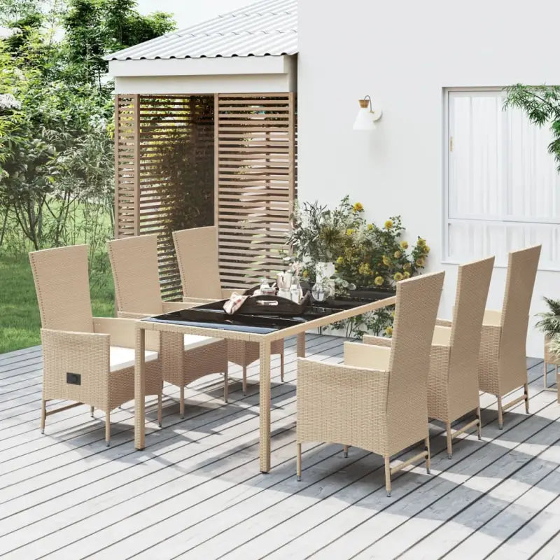 Trendy tuinset met poly rattan en verstelbare tuinstoel voor terras - Tuinsets