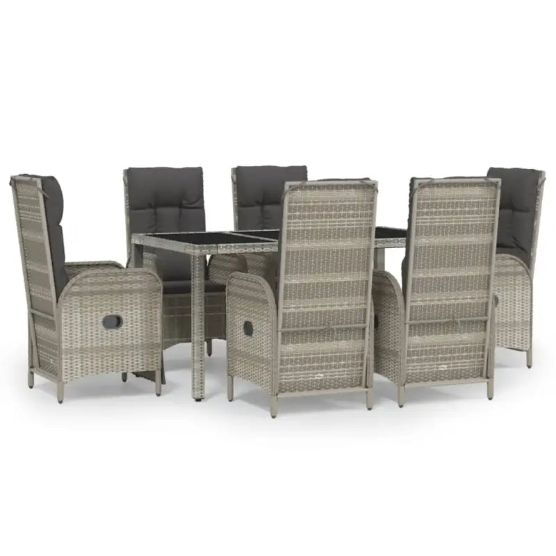 Trendy tuinset met poly rattan en verstelbare tuinstoelen van massief acaciahout - Tuinsets