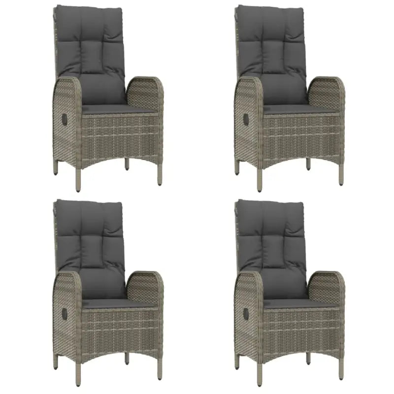 Trendy tuinset met poly rattan en verstelbare tuinstoelen van massief acaciahout - Tuinsets