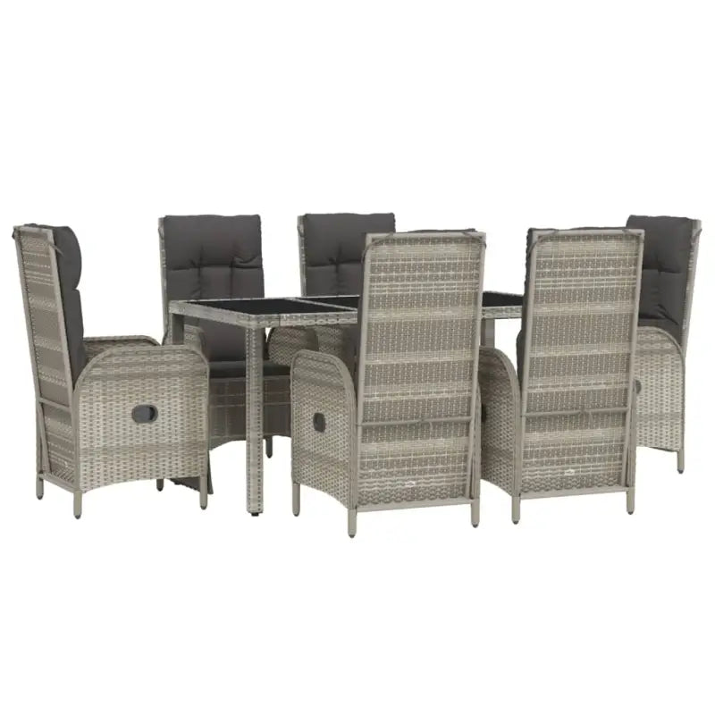 Trendy tuinset met poly rattan en verstelbare tuinstoelen van massief acaciahout - Tuinsets