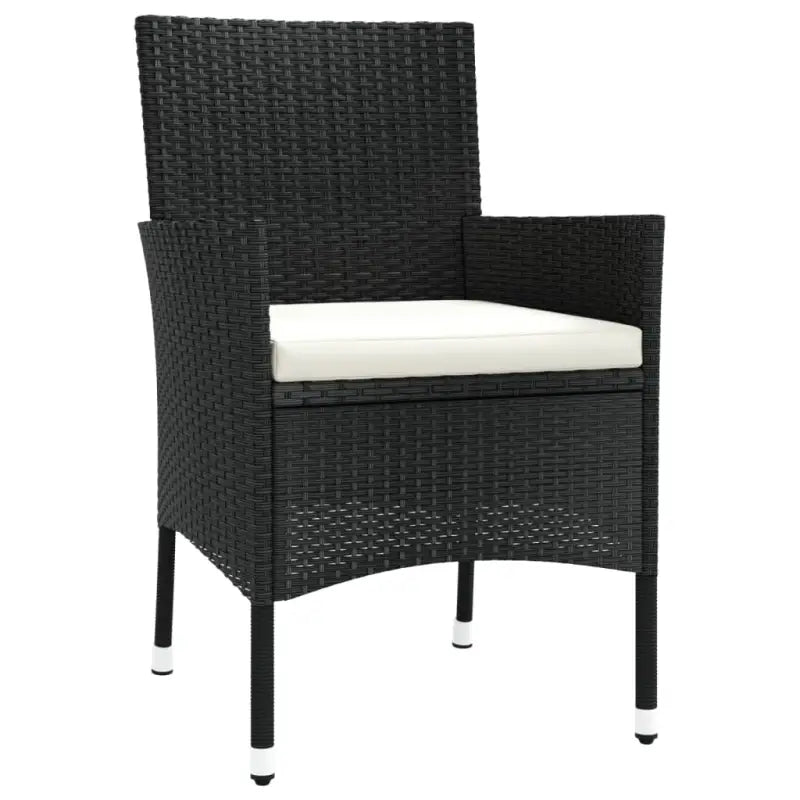 Trendy tuinset van poly rattan en gepoedercoat staal in zwart materiaal - Tuinsets