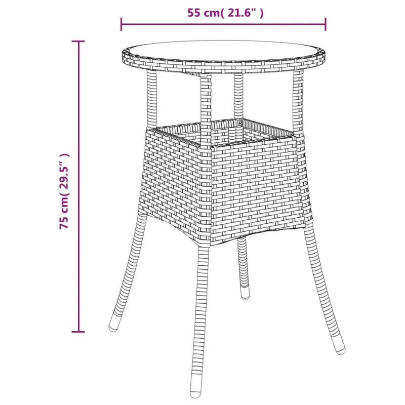 Trendy tuinset van poly rattan en gepoedercoat staal in zwart materiaal - Tuinsets
