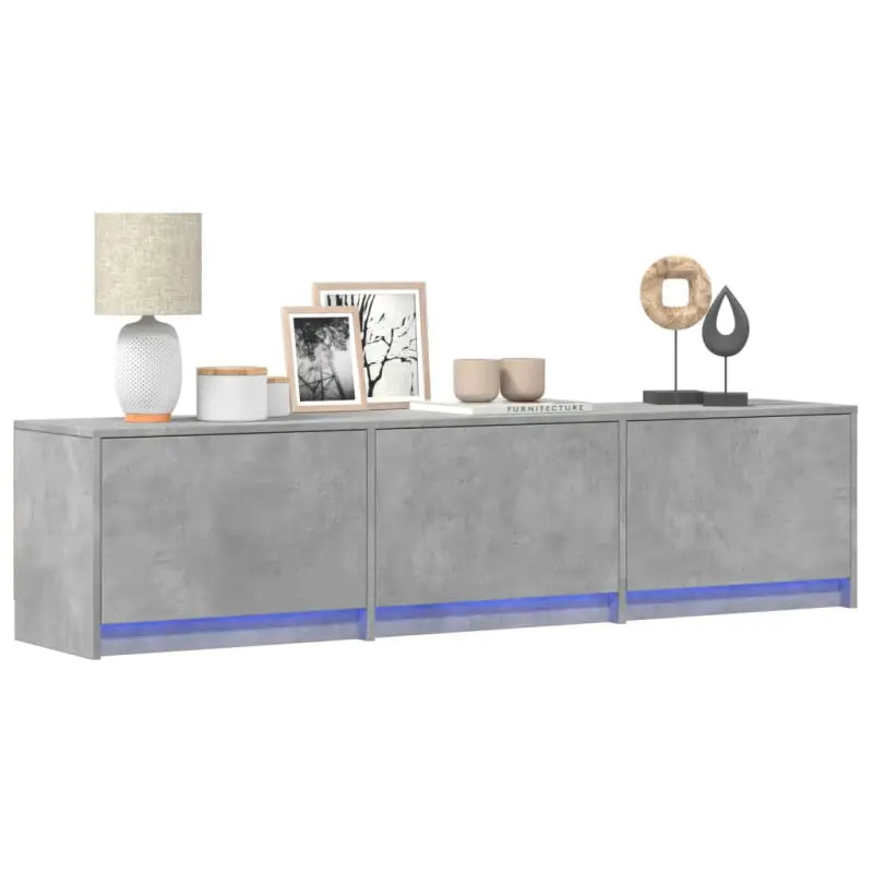 Trendy TV-meubel met LED-verlichting in grijs Sonoma eiken stijl - Betongrijs / 1 / 165 cm - Tv-meubels