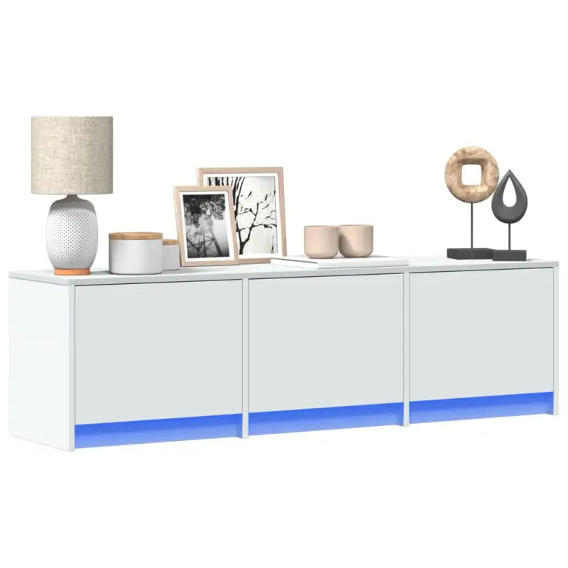 Trendy TV-meubel met LED-verlichting in grijs Sonoma eiken stijl - Wit / 1 / 140 cm - Tv-meubels