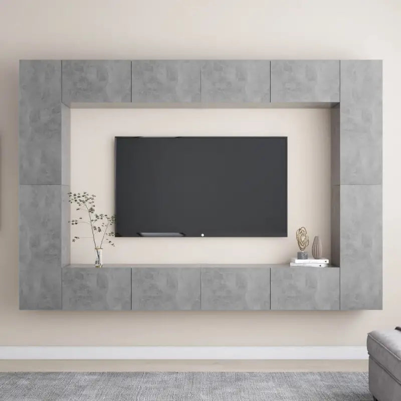 Trendy Tv-meubel met muurbevestiging voor een tijdloze uitstraling - Betongrijs / 1 / 100 cm - Tv-meubels