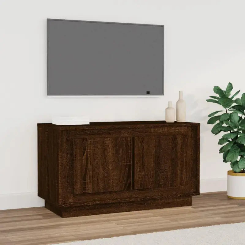 Trendy Tv-meubel van bewerkt hout met stabiel en vochtbestendig ontwerp - bruin eikenkleur / 1 - Tv-meubels
