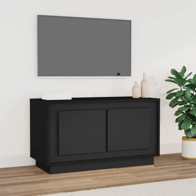 Trendy Tv-meubel van bewerkt hout met stabiel en vochtbestendig ontwerp - Zwart / 1 - Tv-meubels