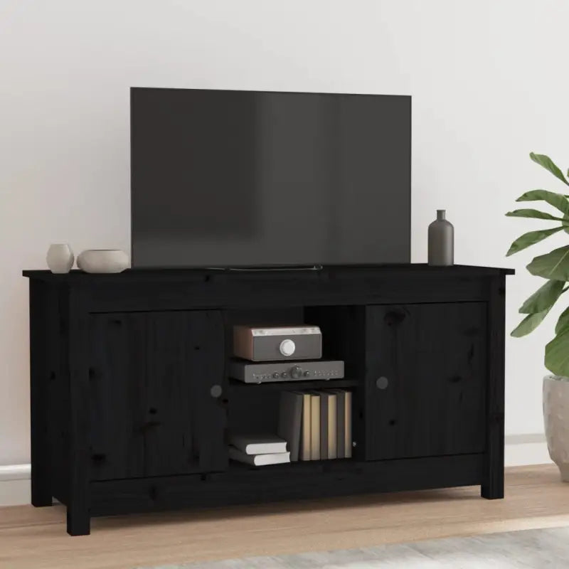 Trendy tv-meubel van massief grenenhout voor een stijlvolle woonkamer - Zwart / 1 - Tv-meubels