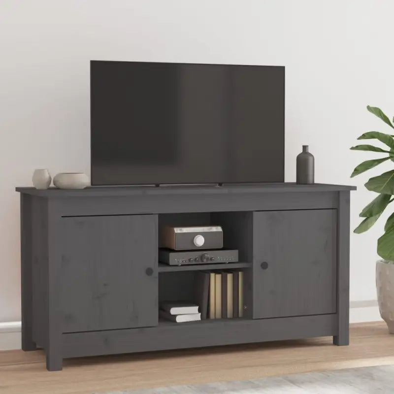 Trendy tv-meubel van massief grenenhout voor een stijlvolle woonkamer - Grijs / 1 - Tv-meubels