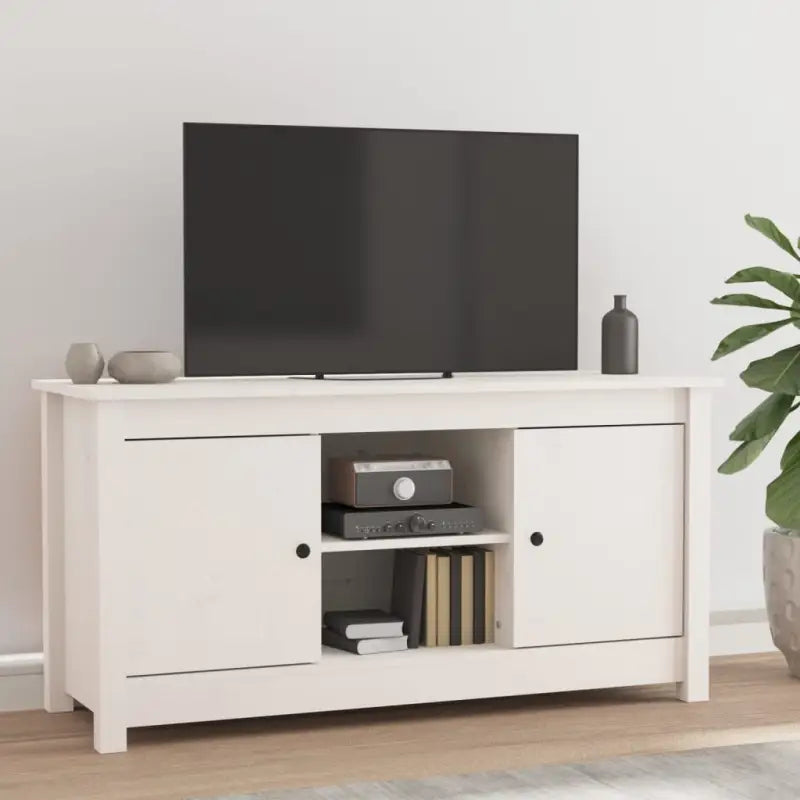 Trendy tv-meubel van massief grenenhout voor een stijlvolle woonkamer - Wit / 1 - Tv-meubels