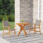Tuimets van massief acaciahout voor tuin of terras ontspanning - Ø 85 cm Tafel - Tuinsets
