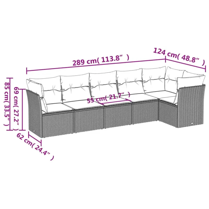 Tuinbank met poly rattan en gepoedercoat staal voor comfortabele zitervaring - Tuinsets