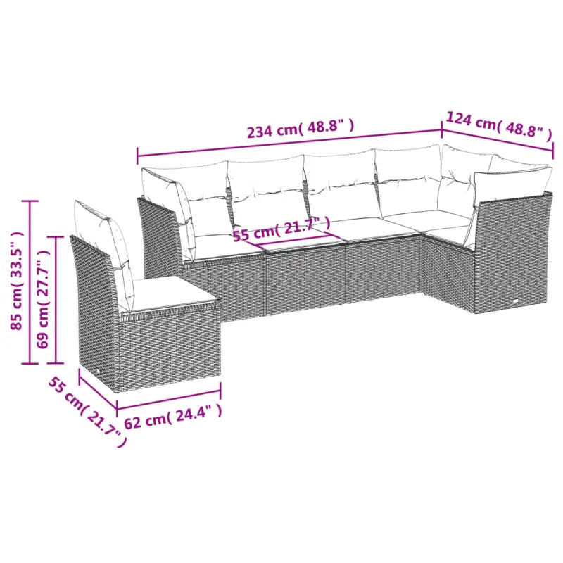 Tuinbank met poly rattan en gepoedercoat staal voor comfortabele zitervaring - Tuinsets