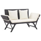Tuinbank van poly rattan voor ontspanning op de veranda - Zwart / 1 - Tuinbanken