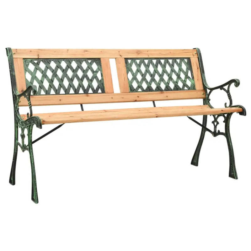 Tuinbankje met massief vurenhout en ijzeren poten als echte blikvanger - 122 cm / 1 / Kruis - Tuinbanken