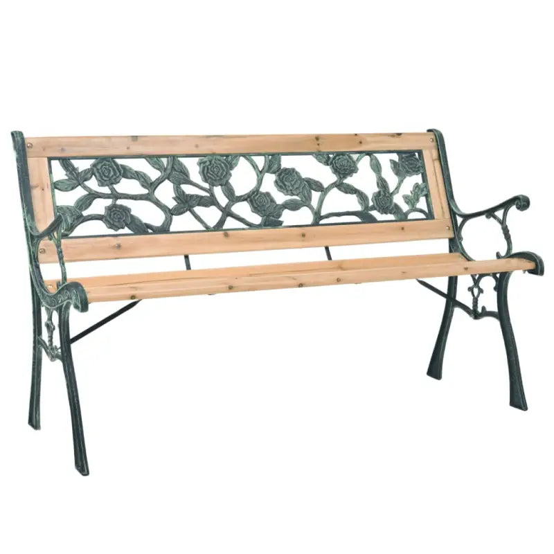 Tuinbankje met massief vurenhout en ijzeren poten als echte blikvanger - 122 cm / 1 / Rozen - Tuinbanken